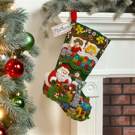 Bucilla stocking - Bucilla Felt Applique Stocking Kit, Penguins at Play 18" Felt Applique Stocking Making Kit, Perfect for DIY Needlepoint Arts and Crafts, 89481E , White. $24.49 $ 24. 49. Available to ship in 1-2 days. Ships from and sold by Amazon.com. + Bucilla Felt Stocking Applique Kit, 18", Santa Black Bear Cabin.